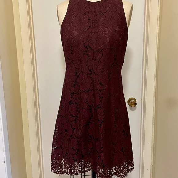 Ann Taylor Maroon/Burgundy Lace Dress - Picture 3 of 7